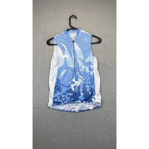 Cannondale Jersey Tank Womens‎ Petite XS Sleeveless Mock Neck Zip Cycling Shirt